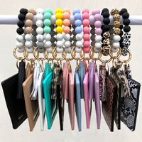Simple Style Solid Color Pu Leather Patchwork Keychain main image 3