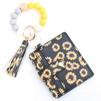 Simple Style Solid Color Pu Leather Patchwork Keychain main image 5