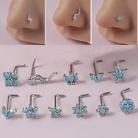 Wholesale Simple Style Flower Stainless Steel Nose Studs main image 1