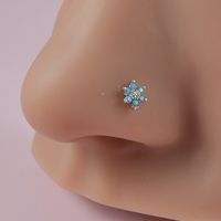 Wholesale Simple Style Flower Stainless Steel Nose Studs sku image 9