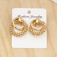 1 Pair Simple Style Solid Color Patchwork Iron Ear Studs main image 1