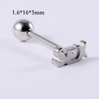 Lady Letter Stainless Steel Plating Tongue Nail sku image 3