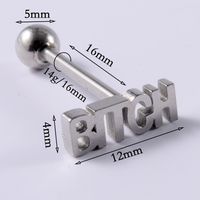 Lady Letter Stainless Steel Plating Tongue Nail sku image 6