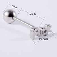 Lady Letter Stainless Steel Plating Tongue Nail sku image 4