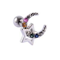 1 Piece Simple Style Waves Heart Shape Butterfly Plating Inlay Stainless Steel Artificial Gemstones Ear Studs main image 2