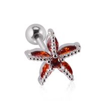 1 Piece Retro Starfish Crab Stainless Steel Copper Inlay Zircon Ear Studs main image 2