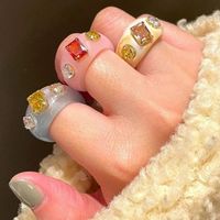 Simple Style Round Arylic Wholesale Rings main image 4