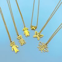 Wholesale Lady Cartoon Character Stainless Steel Titanium Steel Gold Plated Pendant Necklace main image 1