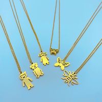 Wholesale Lady Cartoon Character Stainless Steel Titanium Steel Gold Plated Pendant Necklace main image 5