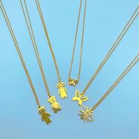 Wholesale Lady Cartoon Character Stainless Steel Titanium Steel Gold Plated Pendant Necklace main image 3
