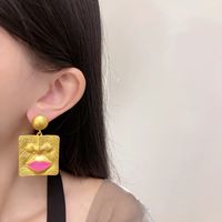 Wholesale Jewelry 1 Pair Exaggerated Human Face Heart Shape Alloy Artificial Gemstones Pearl Zircon Drop Earrings main image 5