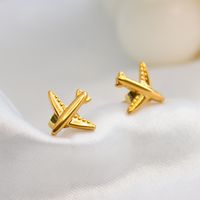1 Pair Simple Style Airplane Plating Stainless Steel Ear Studs main image 5