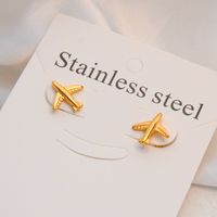 1 Pair Simple Style Airplane Plating Stainless Steel Ear Studs main image 4