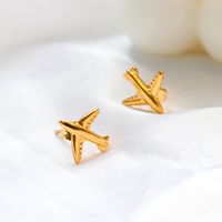 1 Pair Simple Style Airplane Plating Stainless Steel Ear Studs main image 1