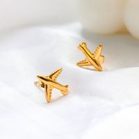 1 Pair Simple Style Airplane Plating Stainless Steel Ear Studs main image 6