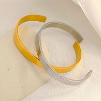 Wholesale Simple Style Solid Color Dandelion Stainless Steel Cuff Bracelets main image 3