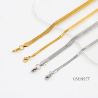 Wholesale Hip-hop Solid Color Stainless Steel Necklace main image 2