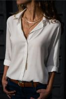 Women's Blouse Long Sleeve Blouses Backless Classic Style Solid Color main image 8