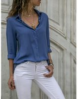 Women's Blouse Long Sleeve Blouses Backless Classic Style Solid Color main image 6