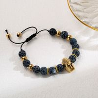 Ins Style Human Cross Stainless Steel Stone Beaded Plating Inlay Artificial Gemstones Gold Plated Bracelets main image 2
