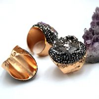 Shiny Irregular Crystal Metal Crystal Rhinestones Wholesale Open Ring sku image 2