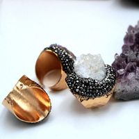 Shiny Irregular Crystal Metal Crystal Rhinestones Wholesale Open Ring sku image 3