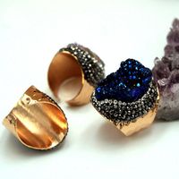 Shiny Irregular Crystal Metal Crystal Rhinestones Wholesale Open Ring sku image 5