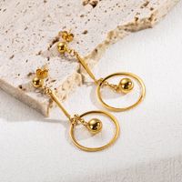 1 Pair Elegant Cross Butterfly Plating Inlay Stainless Steel Zircon Gold Plated Drop Earrings main image 2