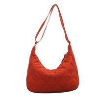 Women's Nylon Cotton Solid Color Basic Dumpling Shape Zipper Crossbody Bag sku image 4