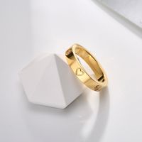 Wholesale Simple Style Heart Shape Titanium Steel Zircon Rings main image 4