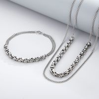 Fashion Solid Color Titanium Steel Plating Titanium Steel 18K Gold Plated Women'S Jewelry Set main image 3