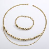 Fashion Solid Color Titanium Steel Plating Titanium Steel 18K Gold Plated Women'S Jewelry Set main image 6