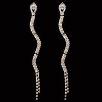 Wholesale Jewelry 1 Pair Casual Tassel Snake Rhinestone Rhinestones Drop Earrings sku image 1