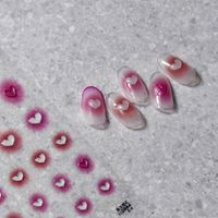 Sweet Plaid Heart Shape Plastic Nail Decoration Accessories 1 Piece main image 3