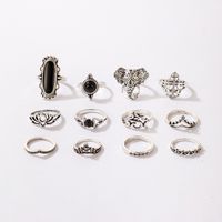 Retro Cross Flower Elephant Artificial Gemstones Alloy Wholesale Rings main image 6