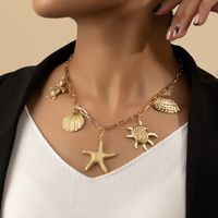 Tropical Starfish Conch Alloy Plating Women's Necklace main image 4