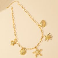 Tropical Starfish Conch Alloy Plating Women's Necklace main image 5