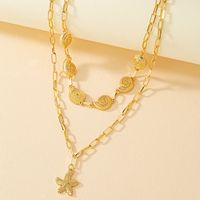 Vacation Starfish Conch Alloy Plating Women's Layered Necklaces sku image 1
