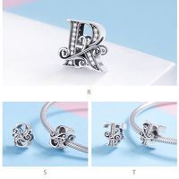 Retro Letter Sterling Silver Inlay Zircon Jewelry Accessories main image 3