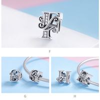 Retro Letter Sterling Silver Inlay Zircon Jewelry Accessories main image 2