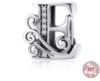 Retro Letter Sterling Silver Inlay Zircon Jewelry Accessories sku image 9