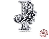 Retro Letter Sterling Silver Inlay Zircon Jewelry Accessories sku image 4