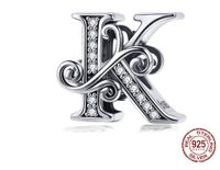 Retro Letter Sterling Silver Inlay Zircon Jewelry Accessories sku image 24