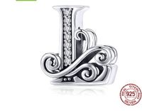 Retro Letter Sterling Silver Inlay Zircon Jewelry Accessories sku image 11