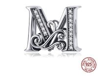 Retro Letter Sterling Silver Inlay Zircon Jewelry Accessories sku image 17