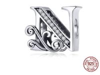 Retro Letter Sterling Silver Inlay Zircon Jewelry Accessories sku image 25