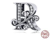 Retro Letter Sterling Silver Inlay Zircon Jewelry Accessories sku image 12