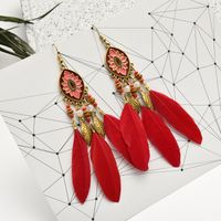 Wholesale Jewelry 1 Pair Ethnic Style Leaf Feather Ear Hook main image 4