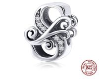 Retro Letter Sterling Silver Inlay Zircon Jewelry Accessories sku image 13