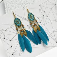 Wholesale Jewelry 1 Pair Ethnic Style Leaf Feather Ear Hook main image 2